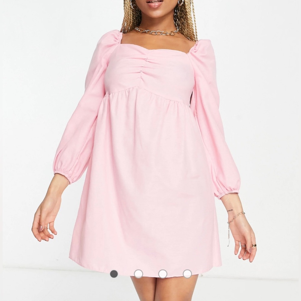 Trendyol babydoll mini dress in baby pink